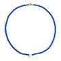Electric Blue Chalcedony Stone Smiley Face Necklace, thumbnail 1 of 2