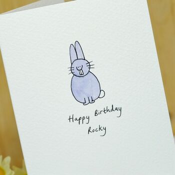 Personalised 'Smiley Bunny' Handmade Card, 6 of 10