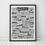 Manchester Music Scene Typography Print, thumbnail 1 of 12