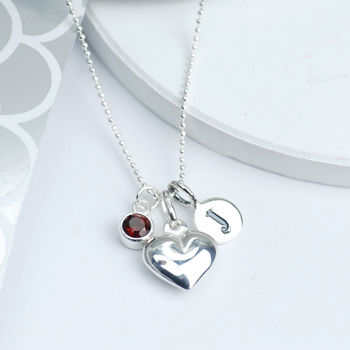 Girl's Personalised Silver Heart Birthstone Necklace, 3 of 8