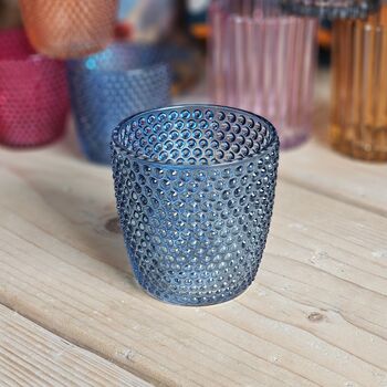 Spot Glass Blue Medium Tea Light Holder, 2 of 2