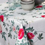 Luxury Linen Like Floral Tablecloth Rose Garden Natural, thumbnail 3 of 7
