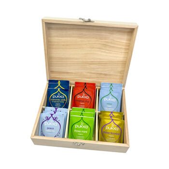 Personalised Wooden Initial Tea Storage Box, 7 of 8