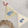 Bunting Vintage Style, Gingham Green Creams Blue, thumbnail 6 of 8