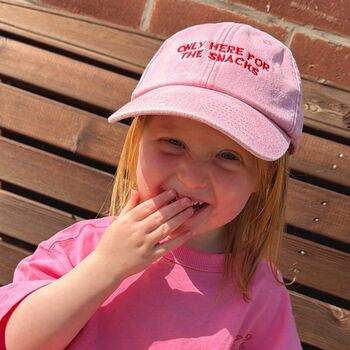 Children's Personalised Only Here For Slogan Cap, 3 of 4