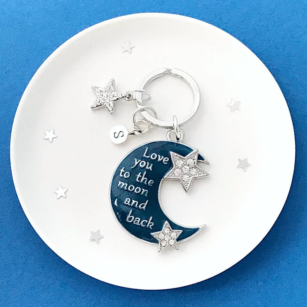Image of Love You To The Moon And Back Keyring With Crystals
