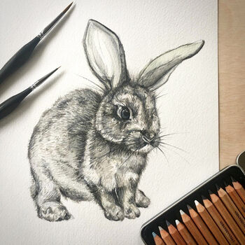 Bunny Rabbit Picture, Watercolour Artwork Print, 4 of 7