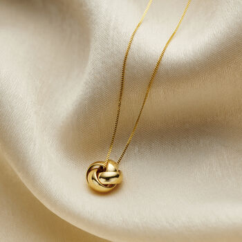 9ct Gold Knot Charm Necklace, 3 of 5