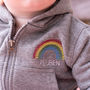 Personalised Rainbow Childrens Zip Up Hoodie, thumbnail 2 of 7