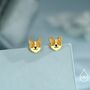 Sterling Silver Corgi Stud Earrings, thumbnail 8 of 12