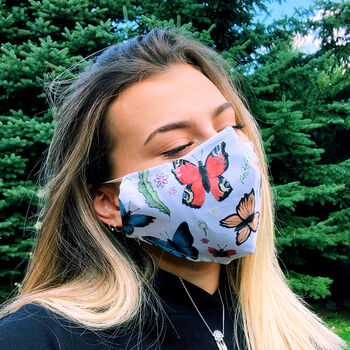 Bamboo And Cotton Butterflies Face Mask, 3 of 7