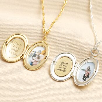 Personalised Oval Locket Necklace, 8 of 8