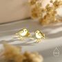 Sterling Silver Tiny Chickadee Bird Stud Earrings, thumbnail 5 of 12