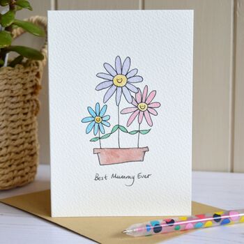 Personalised Flower Family Handmade Card, 3 of 6