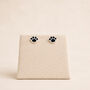 Sterling Silver Enamel Paw Print Stud Earrings, thumbnail 3 of 7