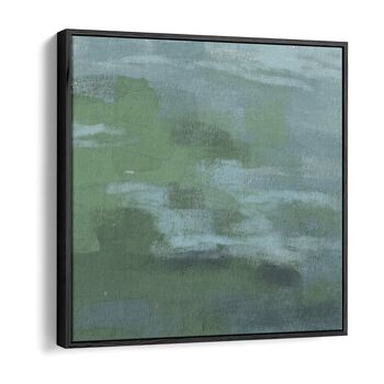 Green Teal Abstract Expressionist Canvas Art Print, 3 of 3
