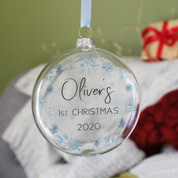 Baby's First Christmas Snowflake Christmas Bauble, 4 of 12