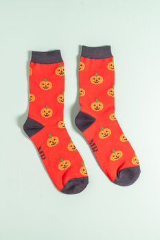 Halloween Pumpkin Bamboo Socks, 2 of 7