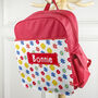 Personalised Girl's Patterned Red Rucksack, thumbnail 8 of 12