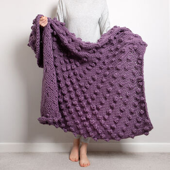Big Bobble Blanket Easy Knitting Kit, 2 of 10