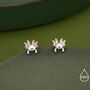 Tiny Axolotl Screw Back Earrings In Sterling Silver, thumbnail 4 of 11