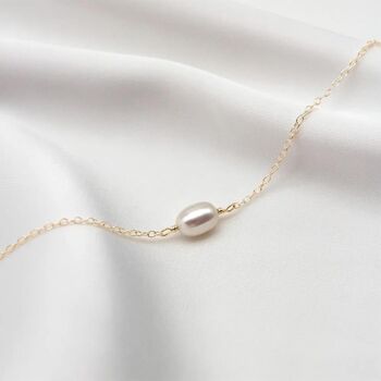 Mini Cara Single Pearl Choker Necklace, 2 of 3