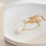 Gold Tone Rose Quartz Crystal Pendant Necklace, thumbnail 1 of 5