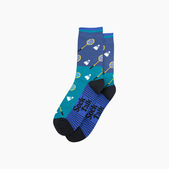 Badminton Bamboo Socks In Blue, 4 of 4
