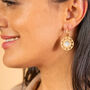 Geometric Mother Of Pearl And Gold Vermeil Plated Hoops, thumbnail 6 of 8