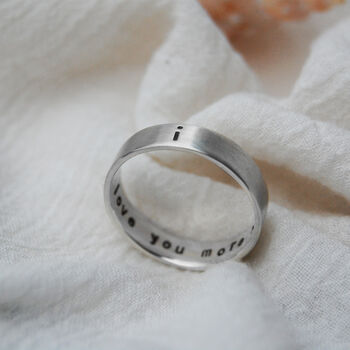 Personalised Sterling Silver Engraved Band Ring, 6 of 11