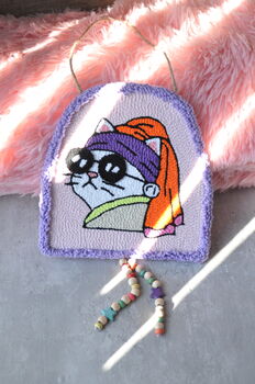 Cat With A Pearl Earring Tufted Wall Art, 3 of 7