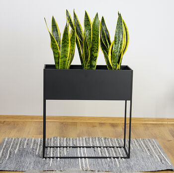 Long Planter On Stand U60 Black, 6 of 6