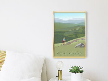 Go Fell Running Travel Poster Art Print, 2 of 8