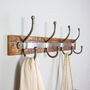 Reclaimed Wooden Coat Rack With Metal Hooks, thumbnail 2 of 3