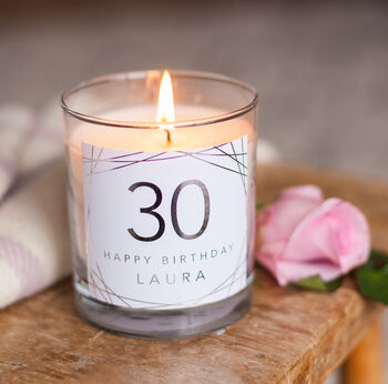 30th Birthday Personalised Candle Gift, 2 of 4