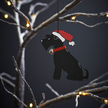 Black Schnauzer Dog Christmas Decoration Personalisation Available, 4 of 4