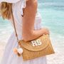 Personalised Initials Straw Pom Pom Clutch Cross Body Bag, thumbnail 1 of 4