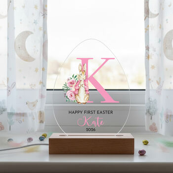 First Easter Bunny Initial LED Acrylic Plaque, 8 of 8