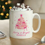 Personalised Pink Christmas Tree Mug, thumbnail 1 of 4