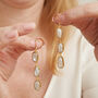 Baroque Pearl Gold Plated Silver Statement Earrings, thumbnail 5 of 6