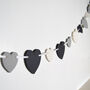 Black And White Wooden Heart Bunting, thumbnail 2 of 2