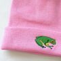 Frog Embroidered Beanie Hat, thumbnail 3 of 3