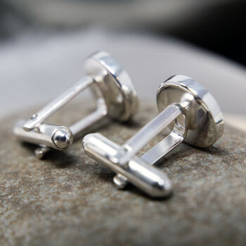 Sterling Silver Cremation Ashes Memorial Cufflinks, 7 of 8
