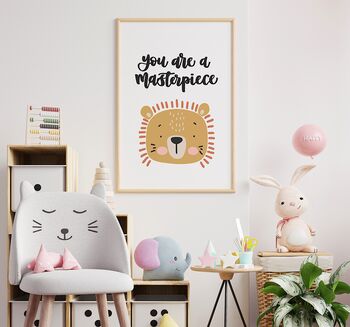 You Are A Masterpiece Lion Nursery Print, 4 of 8