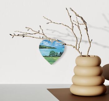 Trelissick Wooden Hanging Heart Collage Art Of Cornwall, 2 of 2