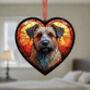 Border Terrier Stained Glass Effect Heart Suncatcher, thumbnail 4 of 6