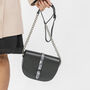 Snakeskin Saddle Bag With Chain, thumbnail 3 of 10