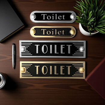 Toilet Metal Door Sign Art Deco Or Modern, 6 of 6