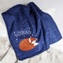 Liberty Print Fabric Fox Pram Blanket New Baby Gift, thumbnail 1 of 3