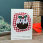 'My Little Pud' Wobbling Christmas Card, thumbnail 1 of 5